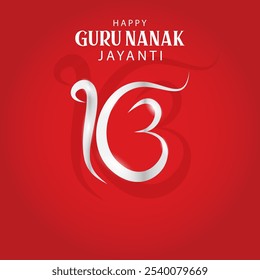 Ilustración de Gurpurab feliz, festival de Gurú Nanak Jayanti de fondo de celebración sij con signo religioso sijismo