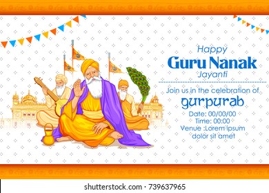 illustration of Happy Gurpurab, Guru Nanak Jayanti festival of Sikh celebration background illustration of Happy Gurpurab, Guru Nanak Jayanti festival of Sikh celebration background