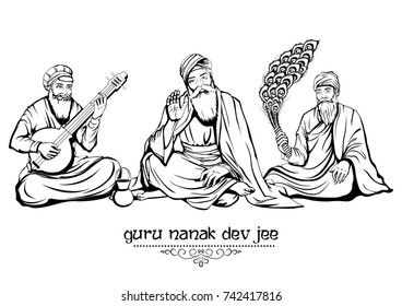 illustration of Happy Gurpurab, Guru Nanak Jayanti festival of Sikh celebration background