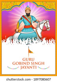 illustration of Happy Guru Gobind Singh Jayanti festival for Sikh celebration background