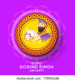 Illustration of Happy Guru Gobind Singh Jayanti For Sikh Celebration.