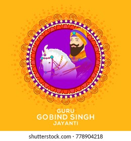 Illustration of Happy Guru Gobind Singh Jayanti For Sikh Celebration.
