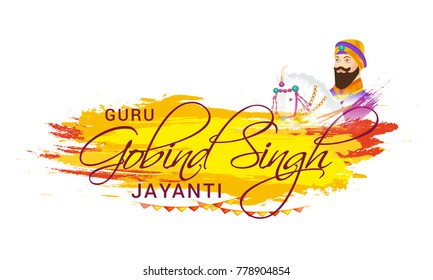 Illustration of Happy Guru Gobind Singh Jayanti For Sikh Celebration.