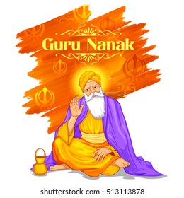 illustration of Happy Guru Nanak Jayanti festival of Sikh celebration background