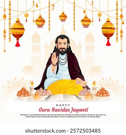 illustration of happy guru ravidas jayanti for greeting card, social media post