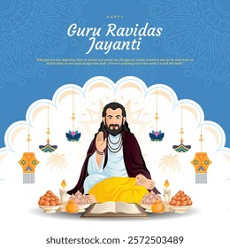 illustration of happy guru ravidas jayanti for greeting card, social media post