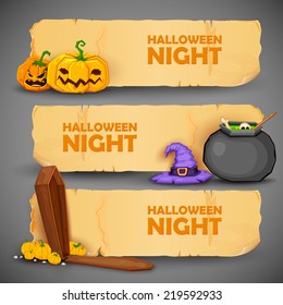 illustration of Happy Halloween header and banner collection