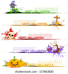 illustration of Happy Halloween header collection