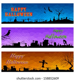 illustration of Happy Halloween header collection