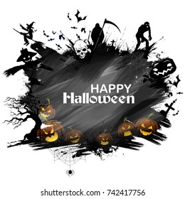 illustration of Happy Halloween holiday night celebration background