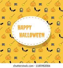 illustration of happy halloween icon pattern vector background
