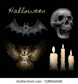 Illustration of Happy Halloween icons vector