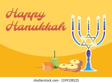illustration of Happy Hanukkah, Jewish holiday background