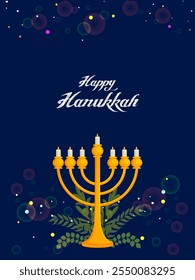 illustration of Happy Hanukkah, Jewish holiday festival greetings background