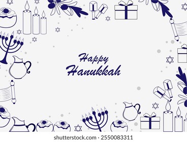 illustration of Happy Hanukkah, Jewish holiday festival greetings background