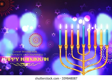 illustration of Happy Hanukkah, Jewish holiday background