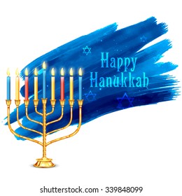 illustration of Happy Hanukkah, Jewish holiday background