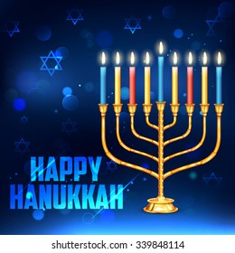 illustration of Happy Hanukkah, Jewish holiday background