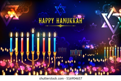 Illustration von Happy Hanukka, jüdischer Hintergrund