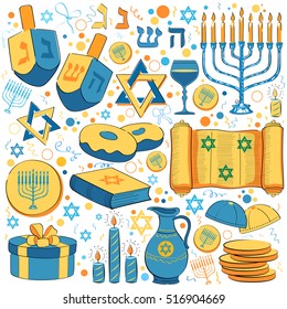 illustration of Happy Hanukkah, Jewish holiday background