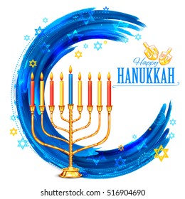 ilustración de Hanukkah feliz, antecedentes de festividad judía