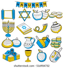 illustration of Happy Hanukkah, Jewish holiday background