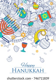 illustration of Happy Hanukkah, Jewish holiday background