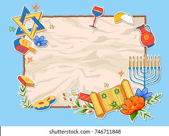illustration of Happy Hanukkah, Jewish holiday background
