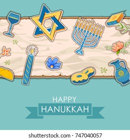 illustration of Happy Hanukkah, Jewish holiday background