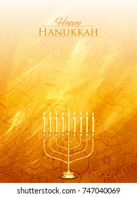 illustration of Happy Hanukkah, Jewish holiday background