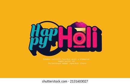 illustration of Happy Holi background card design for color festival of India 
