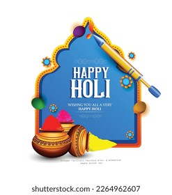 illustration of Happy Holi background card design for color festival of India 