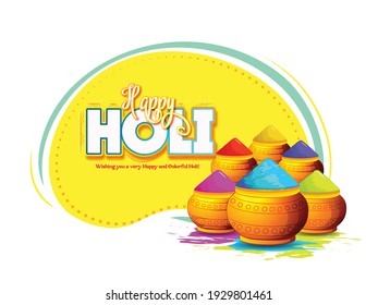 illustration of Happy Holi with background color festival of India, Hindi Holi Hain meaning Its Holi 