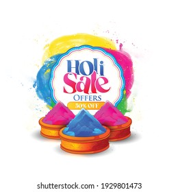 illustration of Happy Holi with background color festival of India, Hindi Holi Hain meaning Its Holi 