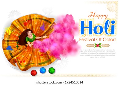 illustration of Happy Holi Background  for Festival of Colors celebration greetings