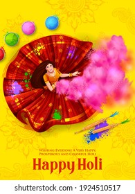 illustration of Happy Holi Background  for Festival of Colors celebration greetings