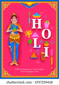 illustration of Happy Holi Background  for Festival of Colors celebration greetings