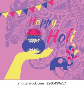 illustration of Happy Holi Background for Festival for celebration greetings.