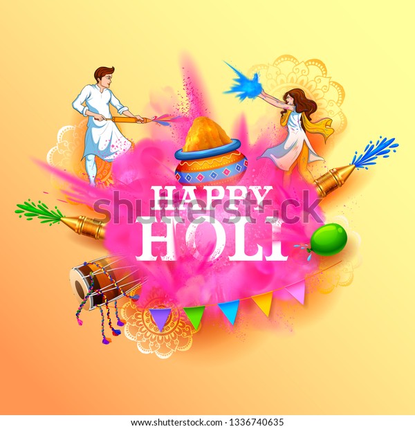 Illustration Happy Holi Background Festival Colors Stock Vector ...