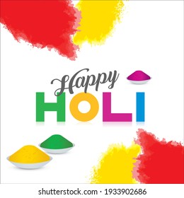 Illustration of Happy Holi with background. Indian Festival of Colors.
