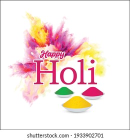 Illustration of Happy Holi with background. Indian Festival of Colors.