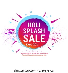 illustration of Happy Holi with colorful background for holi splash sale offer banner, poster, header, card 