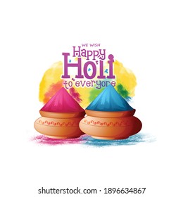 illustration of Happy Holi with colorful background for color festival of India celebration greetings with message in Hindi Holi Hain 