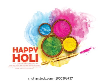 illustration of Happy Holi Colorful Background for Festival of Colors celebration in Hindi Holi Hain