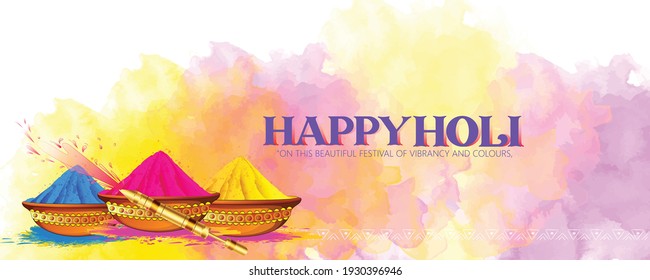 illustration of Happy Holi Colorful Background for Festival of Colors celebration in Hindi Holi Hain