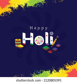 illustration of "Happy Holi" indian hindu festival of colors