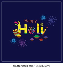 illustration of "Happy Holi" indian hindu festival of colors