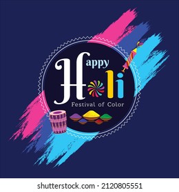 illustration of "Happy Holi" indian hindu festival of colors