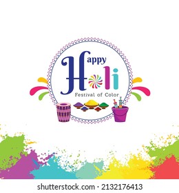 illustration of "Happy Holi" indian hindu festival of colors