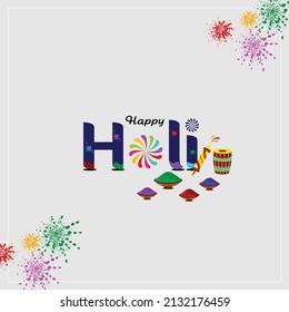 illustration of "Happy Holi" indian hindu festival of colors